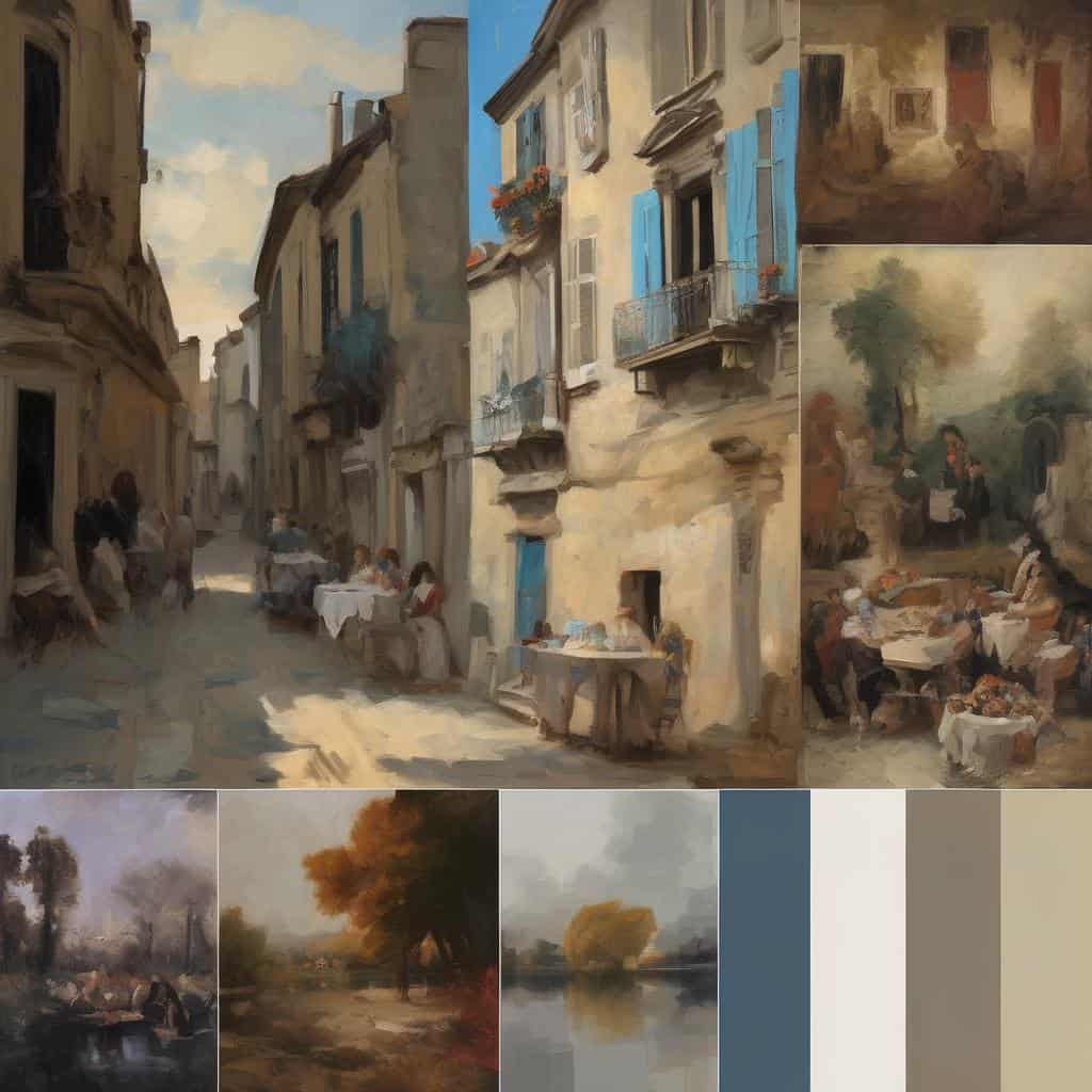 Παραδοσιακός δρόμος με καφετέριες και κατοικίες, ζωγραφική τέχνης και τεχνολογίες στην τέχνη, καινοτομίες στον πολιτισμό και την τέχνη.